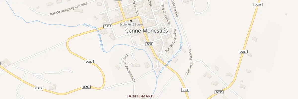 Plan du 64 Rue de la Poste à Cenne-Monestiés