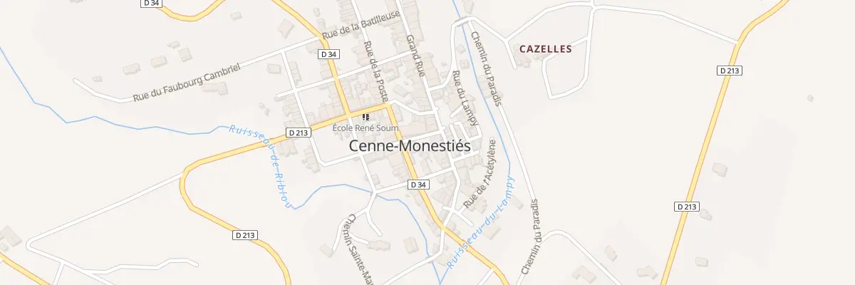 Plan du 34 Gr Grand’ Rue à Cenne-Monestiés