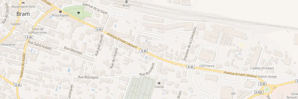 Plan du 33 Av Ernest Léotard à Bram
