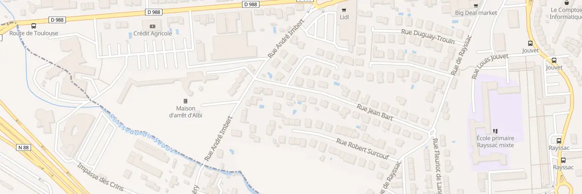 Plan du 25 Rue Jean Bart à Albi
