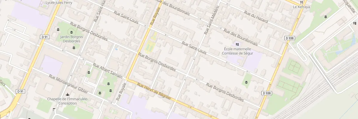 Plan du 15T Rue Borgnis Desbordes à Versailles