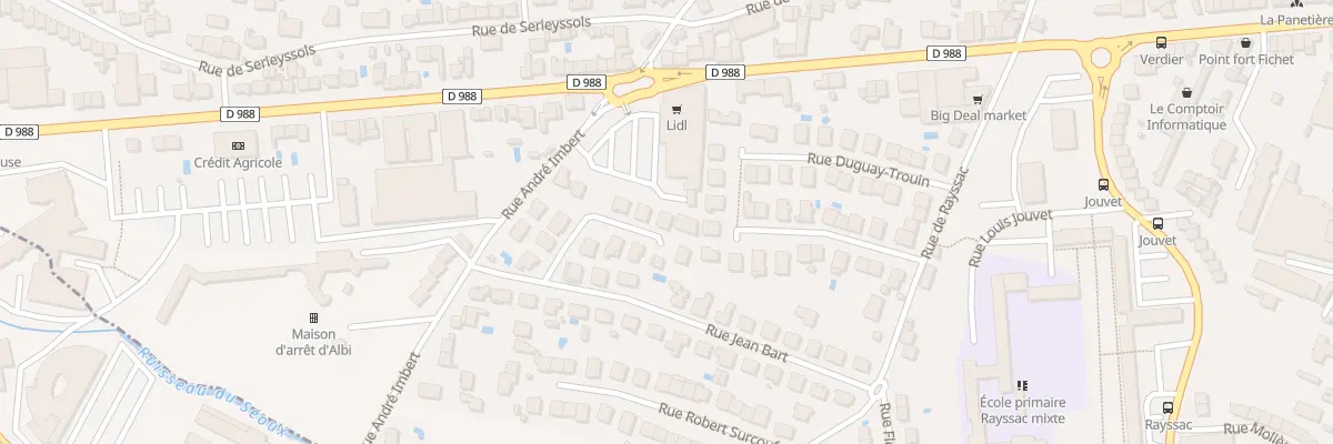Plan du 40 Rue Jean Bart à Albi