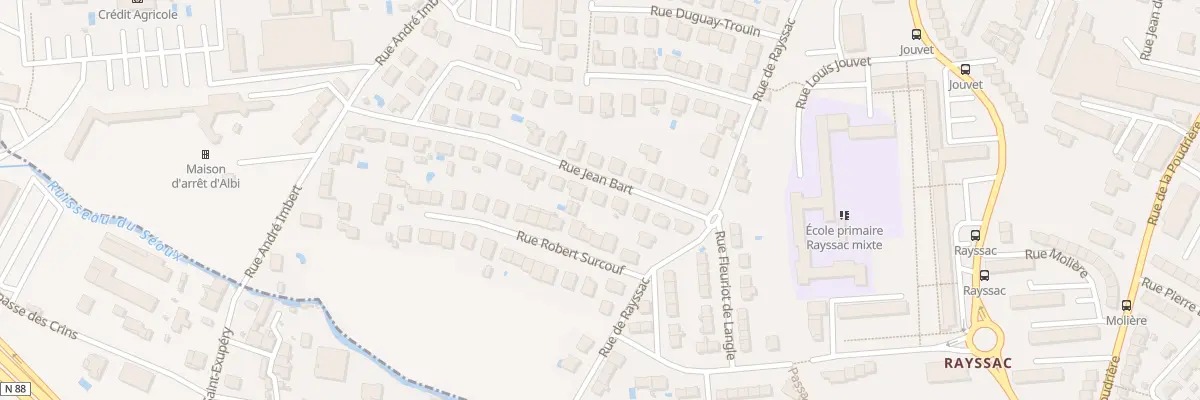 Plan du 9 Rue Jean Bart à Albi