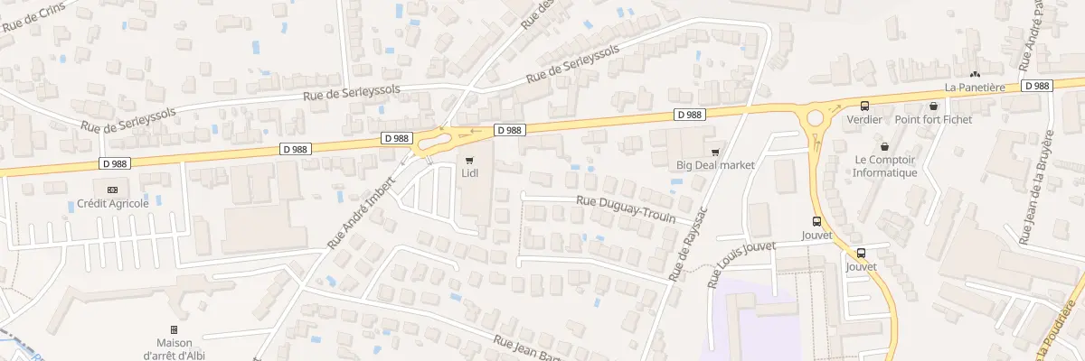 Plan du 18 Rue Duguay-Trouin à Albi