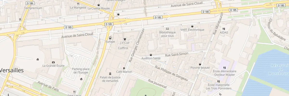 Plan du 10 Rue Georges Clémenceau à Versailles