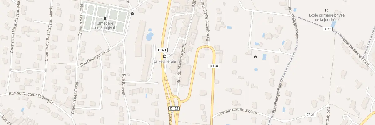 Plan du 1T Rte de la Celle St Cloud à Bougival