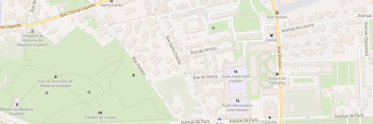 Plan du 10 Rue Saint Charles à Versailles