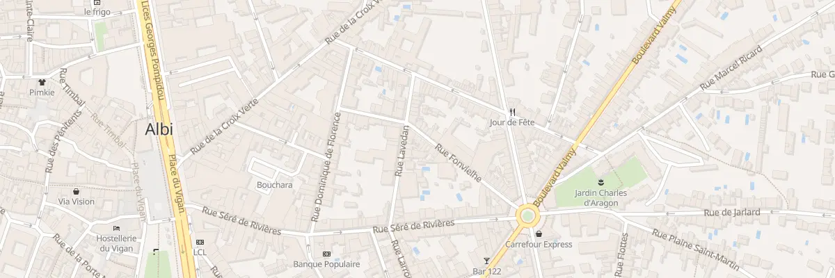 Plan du 2 Rue Fonvieille à Albi