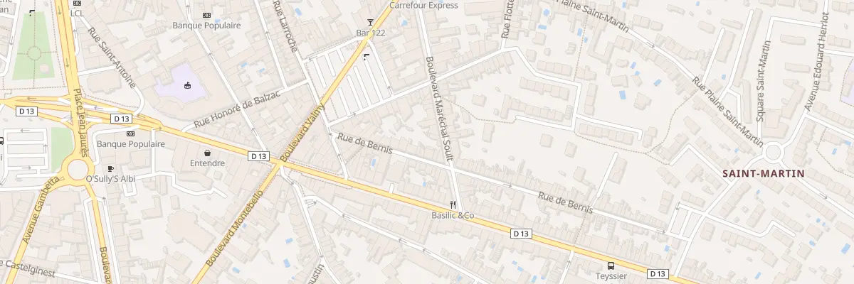 Plan du 33 Rue de Bernis à Albi