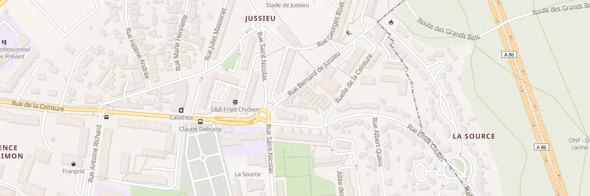 Plan du 2 Rue Bernard de Jussieu à Versailles