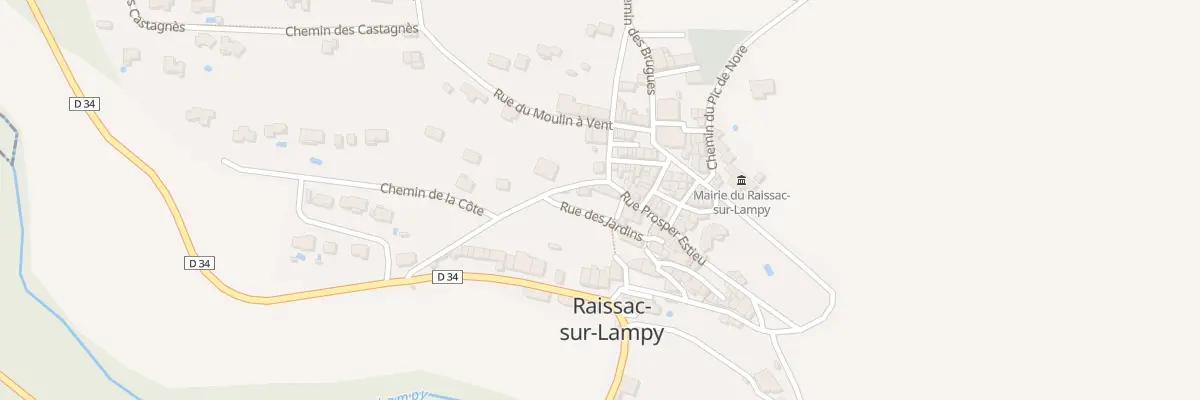 Plan du 2 Rue Prosper Estieu à Raissac-sur-Lampy