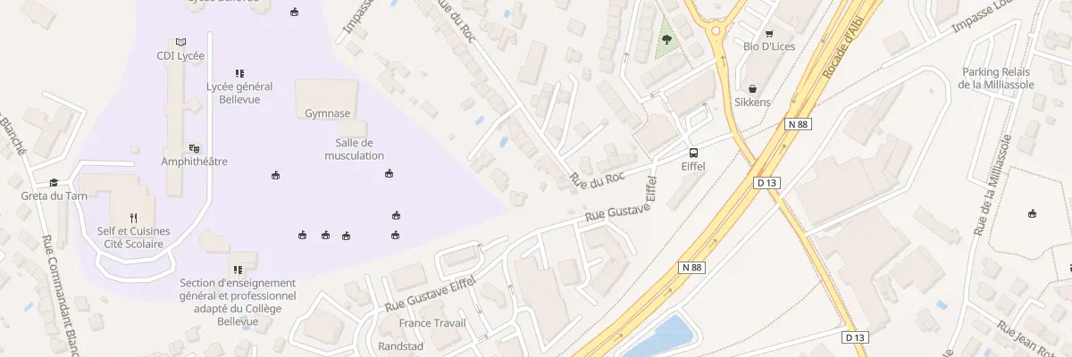 Plan du 222 Rue du Roc à Albi