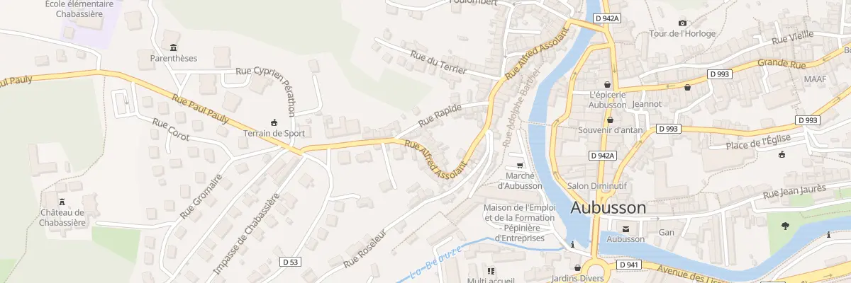 Plan du 72 Rue Alfred Assolant à Aubusson