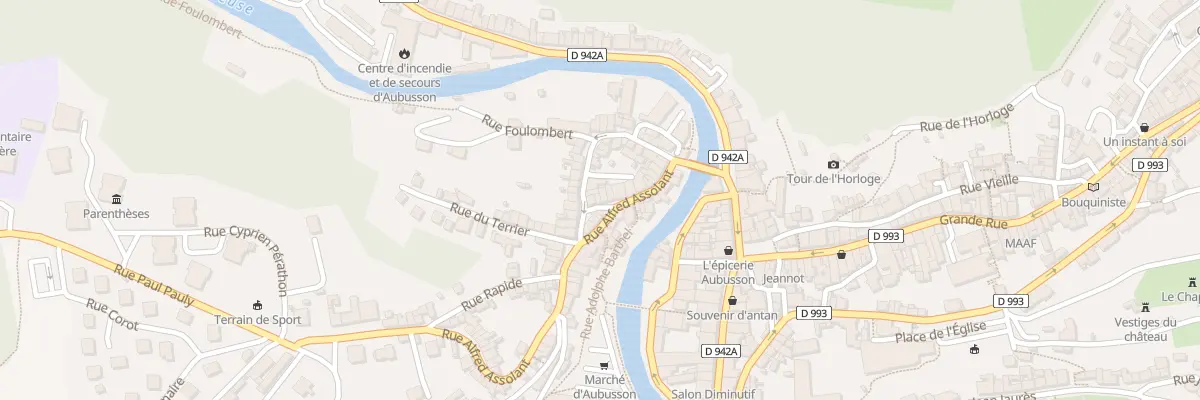 Plan du 30 Rue Alfred Assolant à Aubusson