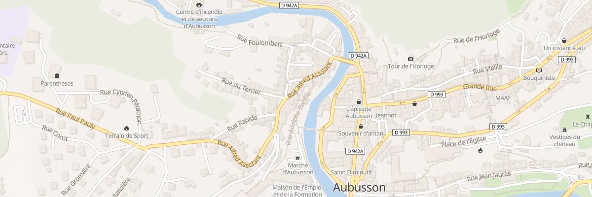Plan du 29 Rue Alfred Assolant à Aubusson
