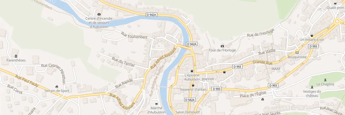 Plan du 11 Rue Alfred Assolant à Aubusson