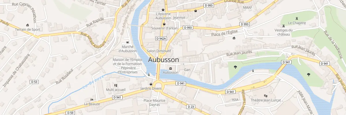 Plan du 3 Rue Jean Jaurés à Aubusson