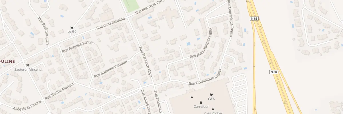 Plan du 13 Rue Jean-François Millet à Albi