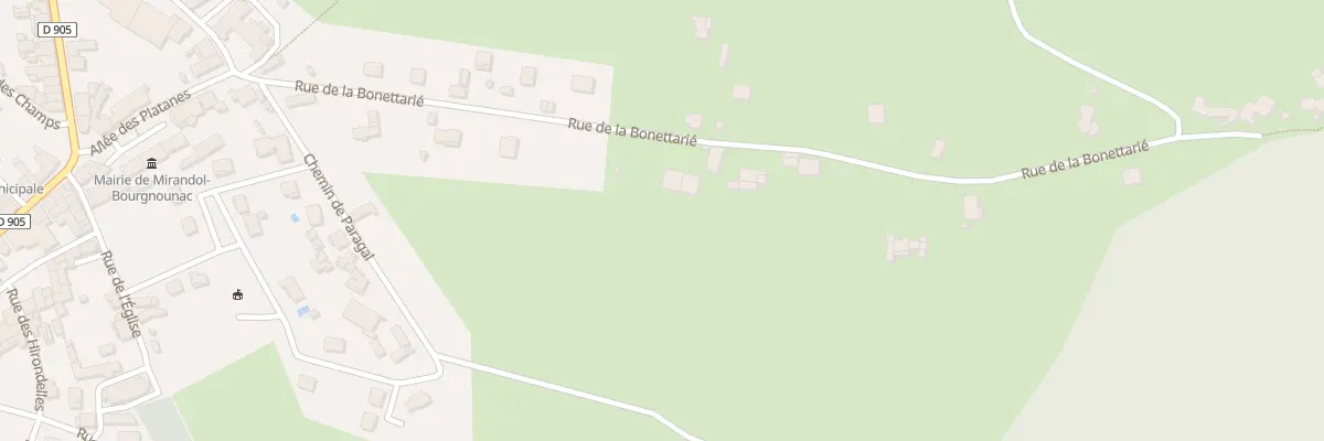 Plan du 7 Rue de la Bonettarié à Mirandol-Bourgnounac