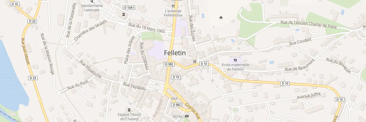 Plan du 1 Rte de Crocq à Felletin