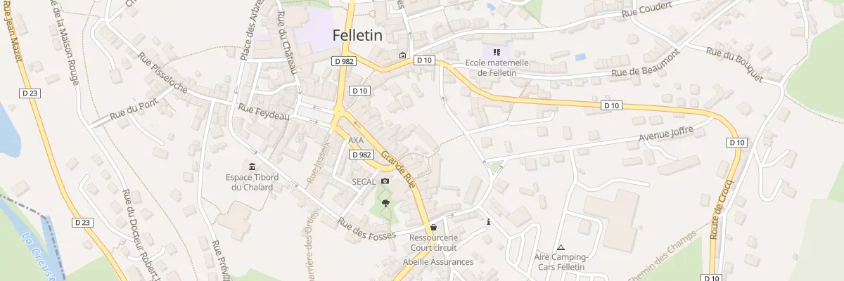 Plan du 1 Imp Quinault à Felletin