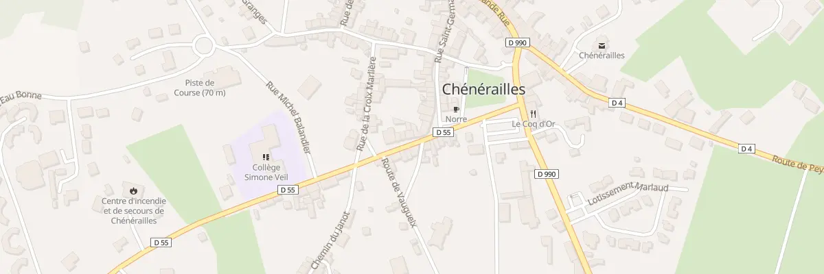 Plan du 2 Rte d’Ahun à Chénérailles