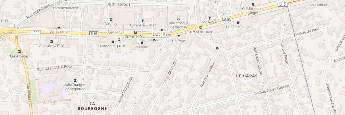 Plan du 10 Rue de la Côte à Viroflay