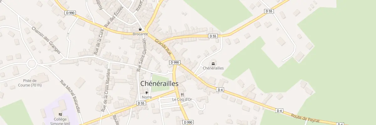 Plan du 18 Rte de Peyrat à Chénérailles