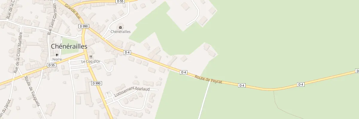 Plan du 4 Rte de Peyrat à Chénérailles