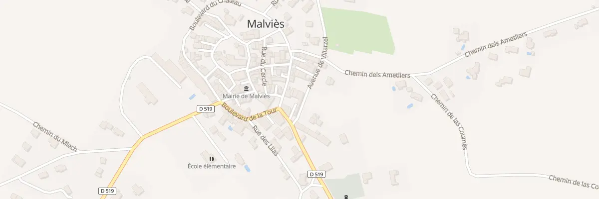 Plan du 1 Le Village à Malviès