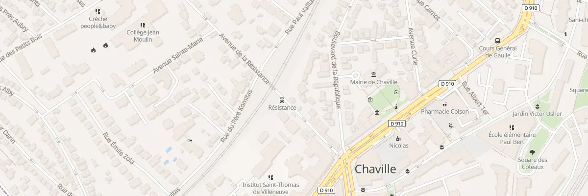 Plan du 16 Av de la Résistance à Chaville