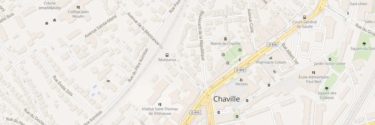 Plan du 10 Av de la Résistance à Chaville