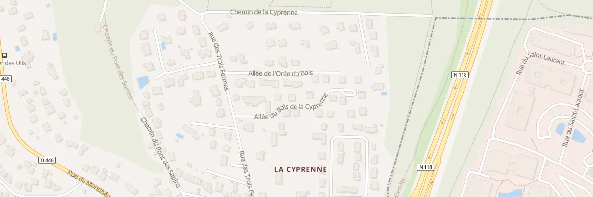 Plan du 3 All du Bois de la Cyprenne à Orsay