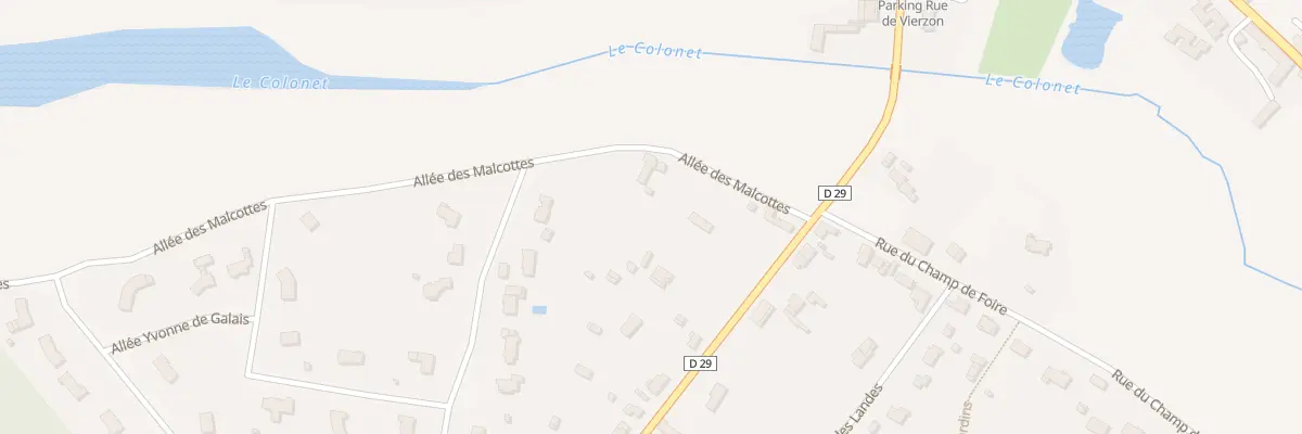 Plan du 5 All des Malcottes à Nançay