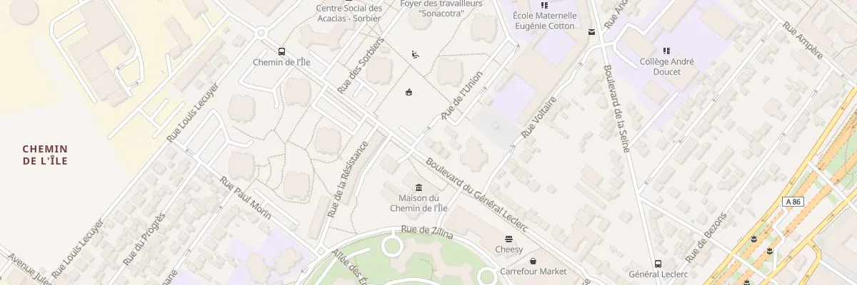 Plan du 52 Bd du Général Leclerc à Nanterre