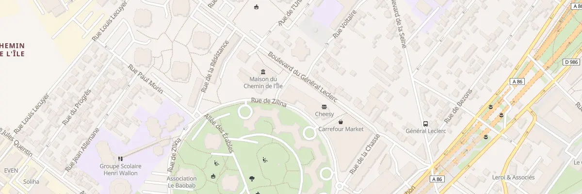 Plan du 33 Bd du Général Leclerc à Nanterre