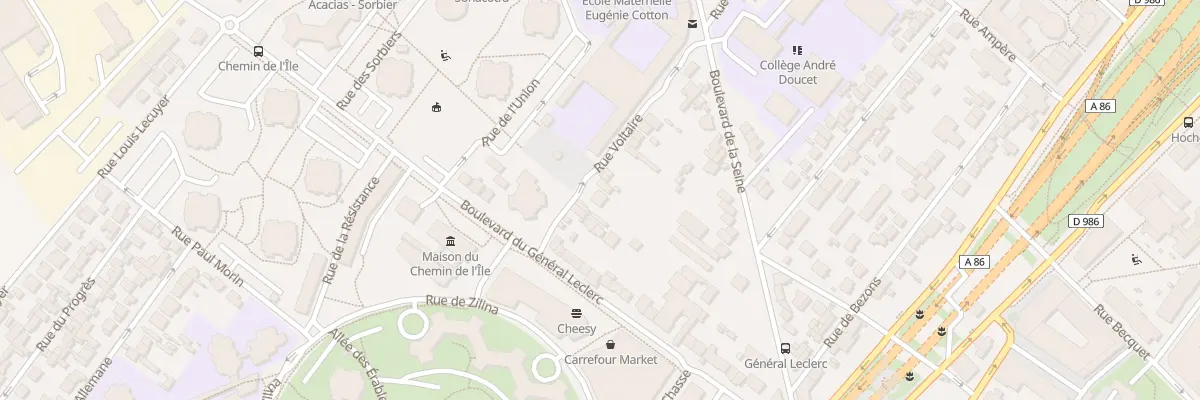 Plan du 8 Rue Voltaire à Nanterre