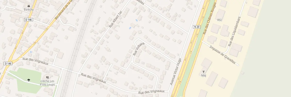 Plan du 22 Rue Voltaire à Étréchy