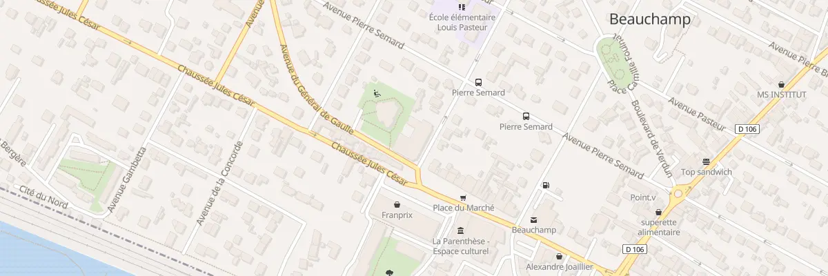 Plan du 1 Av Pierre Curie à Beauchamp