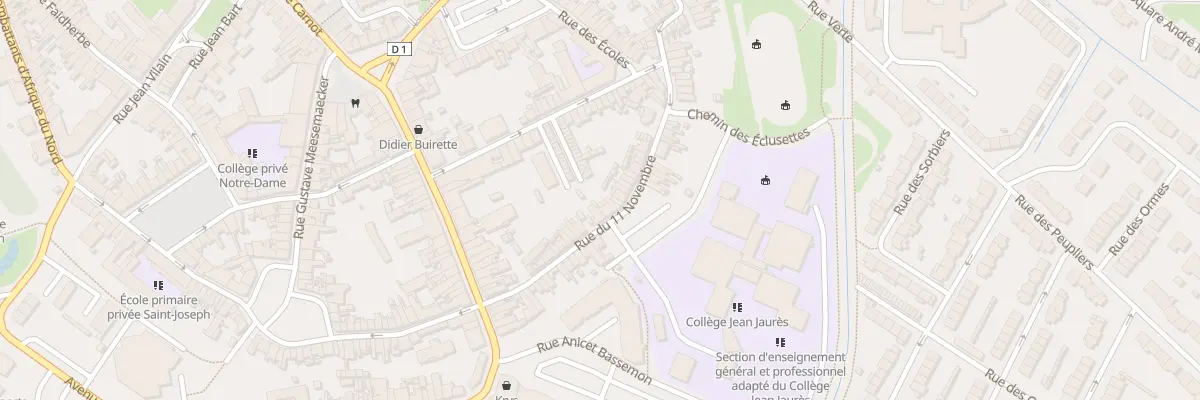 Plan du 80 Rue du Onze Novembre à Bourbourg