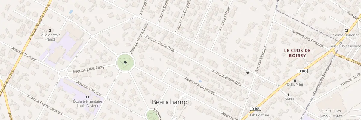 Plan du 19 Av Emile Zola à Beauchamp