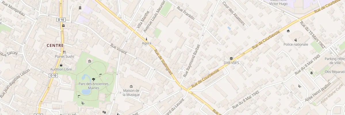 Plan du 10 Rue de Stalingrad à Nanterre