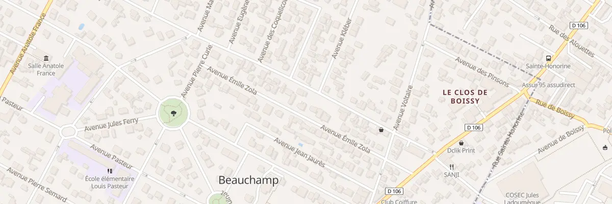 Plan du 16 Av Emile Zola à Beauchamp