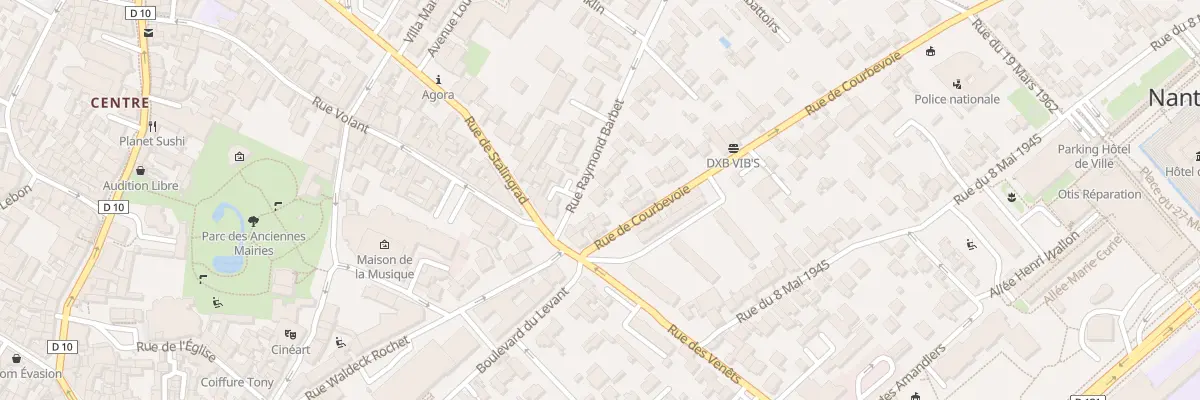 Plan du 10 Rue Raymond Barbet à Nanterre