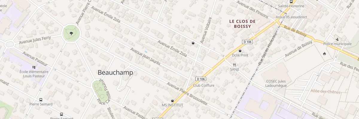 Plan du 3T Av Emile Zola à Beauchamp