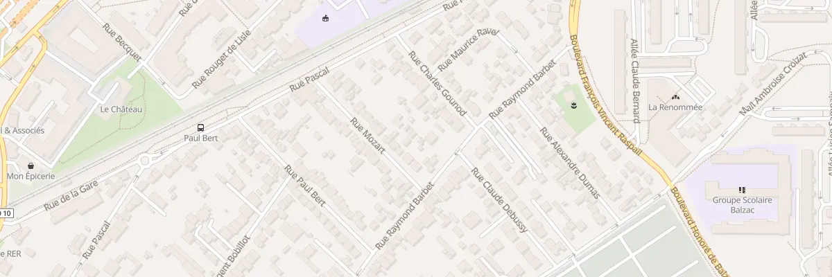 Plan du 10 Rue Mozart à Nanterre