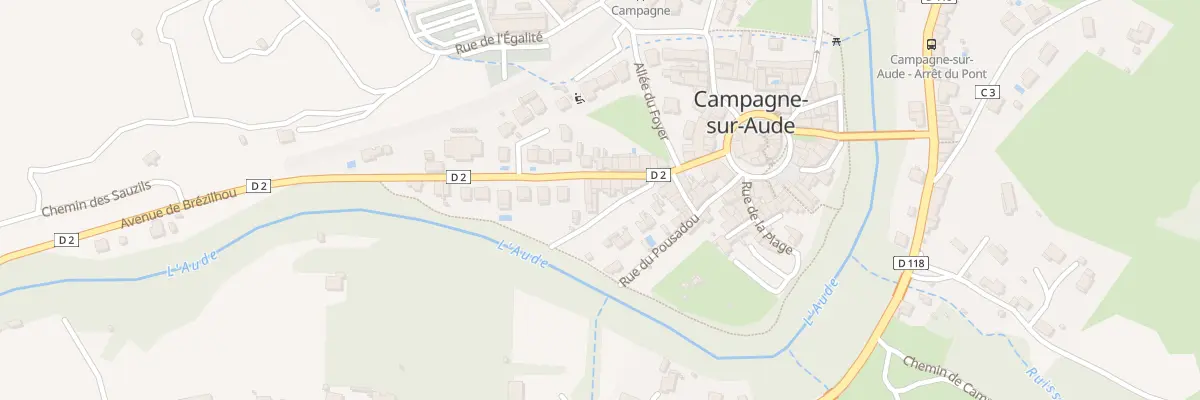 Plan du 1000 Rue de la République à Campagne-sur-Aude