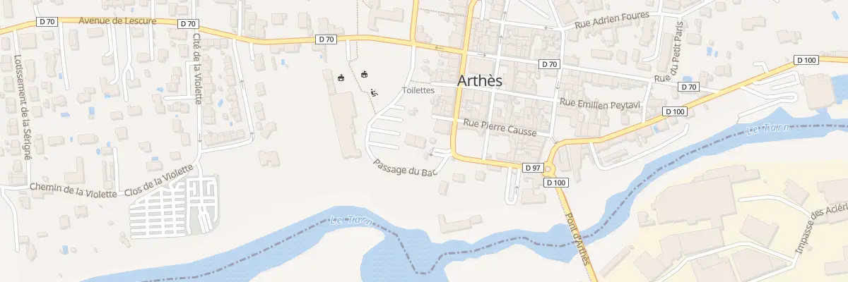 Plan du 1 Pas du Bac à Arthès