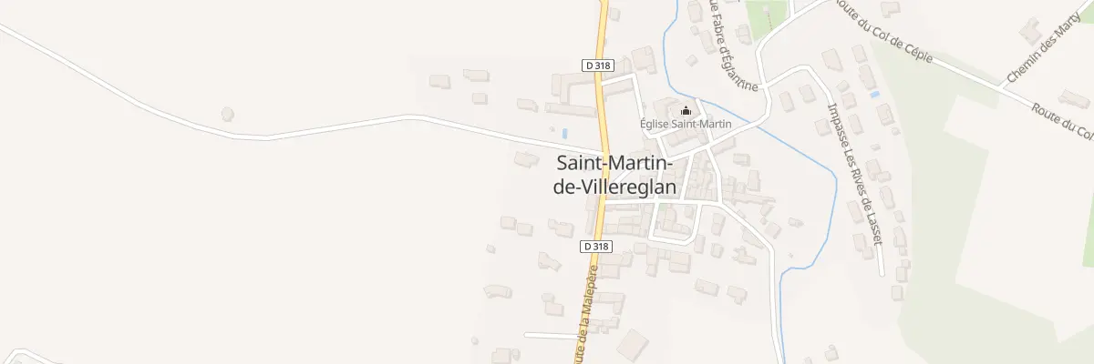 Plan de Rte de la Malepère à Saint-Martin-de-Villereglan
