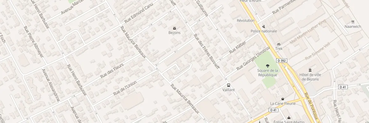 Plan du 92 Rue Maurice Berteaux à Bezons